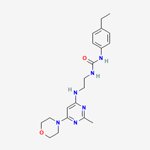 molecular formula C20H28N6O2 B2403212 1-(4-Ethylphenyl)-3-(2-((2-methyl-6-morpholinopyrimidin-4-yl)amino)ethyl)urea CAS No. 1203206-64-7