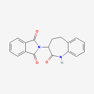 molecular formula C18H14N2O3 B2403213 2-(2-oxo-2,3,4,5-tetrahydro-1H-1-benzazepin-3-yl)-2,3-dihydro-1H-isoindole-1,3-dione CAS No. 105260-10-4