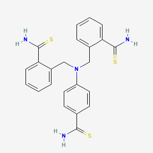 molecular formula C23H22N4S3 B2403217 4-[Bis(2-thiocarbamoylbenzyl)amino]thiobenzamide CAS No. 1256483-08-5