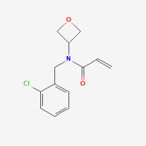 molecular formula C13H14ClNO2 B2403220 N-[(2-Chlorophenyl)methyl]-N-(oxetan-3-yl)prop-2-enamide CAS No. 2188733-82-4