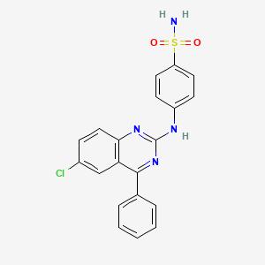 molecular formula C20H15ClN4O2S B2403221 4-((6-Chloro-4-phenylquinazolin-2-yl)amino)benzenesulfonamide CAS No. 313551-56-3