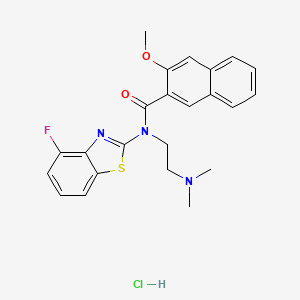 molecular formula C23H23ClFN3O2S B2403223 N-(2-(dimethylamino)ethyl)-N-(4-fluorobenzo[d]thiazol-2-yl)-3-methoxy-2-naphthamide hydrochloride CAS No. 1177783-37-7