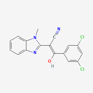 (E)-3-(3,5-dichlorophenyl)-2-(1-methyl-1H-benzo[d]imidazol-2(3H)-ylidene)-3-oxopropanenitrile