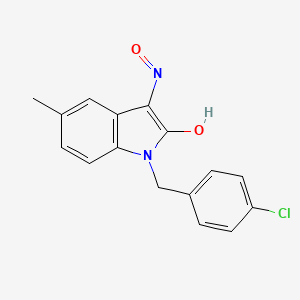 molecular formula C16H13ClN2O2 B2403229 1-(4-chlorobenzyl)-5-methyl-1H-indole-2,3-dione 3-oxime CAS No. 303740-89-8