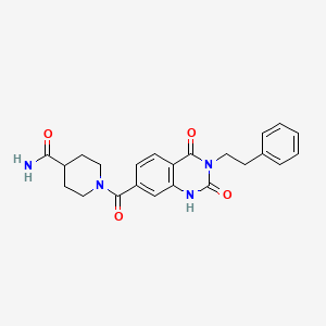 1-(2,4-Dioxo-3-phenethyl-1,2,3,4-tetrahydroquinazoline-7-carbonyl)piperidine-4-carboxamide
