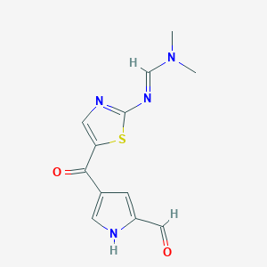 (E)-N'-[5-(5-formyl-1H-pyrrole-3-carbonyl)-1,3-thiazol-2-yl]-N,N-dimethylmethanimidamide