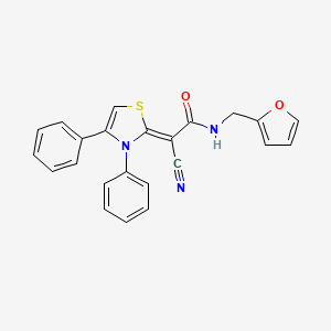molecular formula C23H17N3O2S B2403244 (Z)-2-cyano-2-(3,4-diphenylthiazol-2(3H)-ylidene)-N-(furan-2-ylmethyl)acetamide CAS No. 1164536-87-1