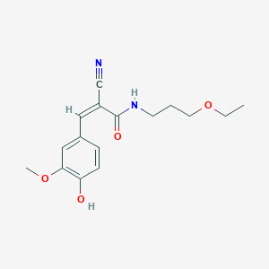 molecular formula C16H20N2O4 B2403247 (Z)-2-Cyano-N-(3-ethoxypropyl)-3-(4-hydroxy-3-methoxyphenyl)prop-2-enamide CAS No. 732289-28-0