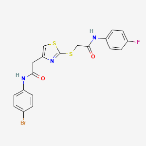 N-(4-bromophenyl)-2-(2-((2-((4-fluorophenyl)amino)-2-oxoethyl)thio)thiazol-4-yl)acetamide