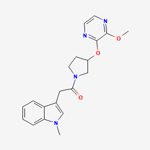 molecular formula C20H22N4O3 B2403251 1-(3-((3-甲氧基吡嗪-2-基)氧基)吡咯烷-1-基)-2-(1-甲基-1H-吲哚-3-基)乙酮 CAS No. 2034577-35-8