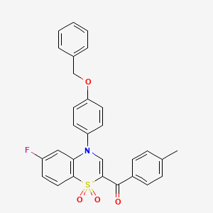 {4-[4-(benzyloxy)phenyl]-6-fluoro-1,1-dioxido-4H-1,4-benzothiazin-2-yl}(4-methylphenyl)methanone