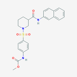 molecular formula C24H25N3O5S B2403268 Methyl (4-((3-(naphthalen-2-ylcarbamoyl)piperidin-1-yl)sulfonyl)phenyl)carbamate CAS No. 326618-66-0