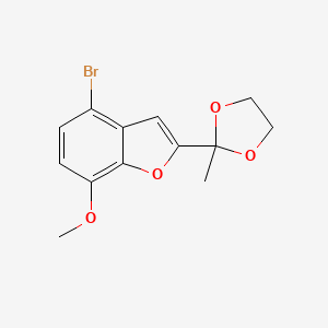 molecular formula C13H13BrO4 B2403269 4-Bromo-7-methoxy-2-(2-methyl-1,3-dioxolan-2-yl)-1-benzofuran CAS No. 784189-79-3