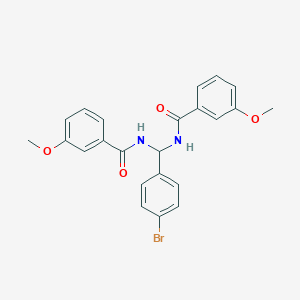molecular formula C23H21BrN2O4 B240327 N-{(4-bromophenyl)[(3-methoxybenzoyl)amino]methyl}-3-methoxybenzamide 