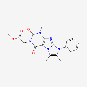 molecular formula C19H19N5O4 B2403270 Methyl 2-(4,7,8-trimethyl-1,3-dioxo-6-phenylpurino[7,8-a]imidazol-2-yl)acetate CAS No. 896852-02-1