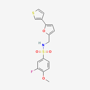 3-fluoro-4-methoxy-N-((5-(thiophen-3-yl)furan-2-yl)methyl)benzenesulfonamide