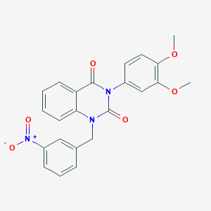 molecular formula C23H19N3O6 B2403275 3-(3,4-dimethoxyphenyl)-1-(3-nitrobenzyl)quinazoline-2,4(1H,3H)-dione CAS No. 899922-31-7