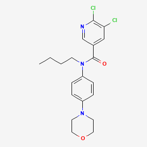 molecular formula C20H23Cl2N3O2 B2403276 N-butyl-5,6-dichloro-N-[4-(morpholin-4-yl)phenyl]pyridine-3-carboxamide CAS No. 1197928-10-1