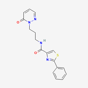 molecular formula C17H16N4O2S B2403277 N-(3-(6-oxopyridazin-1(6H)-yl)propyl)-2-phenylthiazole-4-carboxamide CAS No. 1210404-18-4