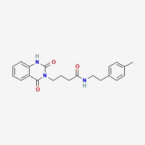 molecular formula C21H23N3O3 B2403279 4-(2,4-dioxo-1H-quinazolin-3-yl)-N-[2-(4-methylphenyl)ethyl]butanamide CAS No. 896356-36-8
