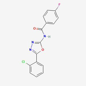 molecular formula C15H9ClFN3O2 B2403283 N-(5-(2-chlorophenyl)-1,3,4-oxadiazol-2-yl)-4-fluorobenzamide CAS No. 865249-30-5