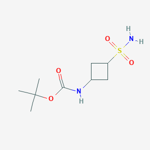 molecular formula C9H18N2O4S B2403289 Tert-butyl N-(3-sulfamoylcyclobutyl)carbamate CAS No. 2567498-52-4