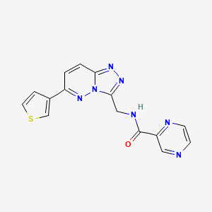 N-((6-(thiophen-3-yl)-[1,2,4]triazolo[4,3-b]pyridazin-3-yl)methyl)pyrazine-2-carboxamide