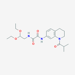 molecular formula C21H31N3O5 B2403295 N1-(2,2-diethoxyethyl)-N2-(1-isobutyryl-1,2,3,4-tetrahydroquinolin-7-yl)oxalamide CAS No. 941893-93-2