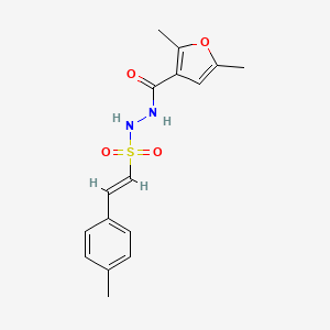 molecular formula C16H18N2O4S B2403301 2,5-dimethyl-N'-[(E)-2-(4-methylphenyl)ethenyl]sulfonylfuran-3-carbohydrazide CAS No. 1252561-47-9