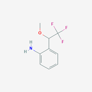 molecular formula C9H10F3NO B2403302 2-(2,2,2-三氟-1-甲氧基乙基)苯胺 CAS No. 1785057-13-7