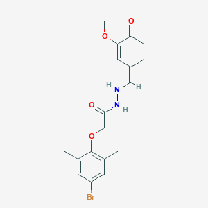 2-(4-bromo-2,6-dimethylphenoxy)-N'-[(Z)-(3-methoxy-4-oxocyclohexa-2,5-dien-1-ylidene)methyl]acetohydrazide