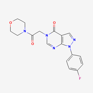 molecular formula C17H16FN5O3 B2403312 1-(4-氟苯基)-5-(2-吗啉-2-氧代乙基)-1H-吡唑并[3,4-d]嘧啶-4(5H)-酮 CAS No. 841211-21-0