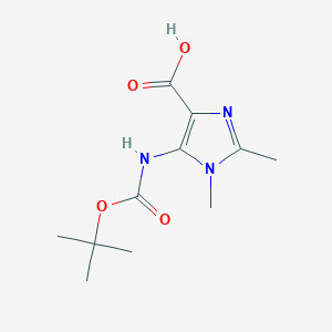 molecular formula C11H17N3O4 B2403321 1,2-Dimethyl-5-[(2-methylpropan-2-yl)oxycarbonylamino]imidazole-4-carboxylic acid CAS No. 2248270-14-4
