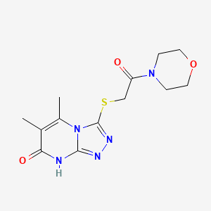 molecular formula C13H17N5O3S B2403328 5,6-二甲基-3-((2-吗啉-2-氧代乙基)硫代)-[1,2,4]三唑并[4,3-a]嘧啶-7(8H)-酮 CAS No. 891128-44-2