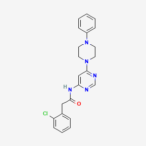 molecular formula C22H22ClN5O B2403329 2-(2-chlorophenyl)-N-[6-(4-phenylpiperazin-1-yl)pyrimidin-4-yl]acetamide CAS No. 1396856-21-5