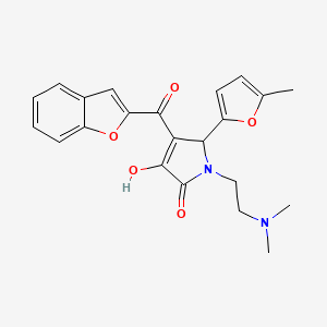 molecular formula C22H22N2O5 B2403331 4-(benzofuran-2-carbonyl)-1-(2-(dimethylamino)ethyl)-3-hydroxy-5-(5-methylfuran-2-yl)-1H-pyrrol-2(5H)-one CAS No. 618365-37-0