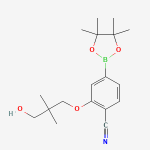 2-(3-Hydroxy-2,2-dimethylpropoxy)-4-(tetramethyl-1,3,2-dioxaborolan-2-yl)benzonitrile