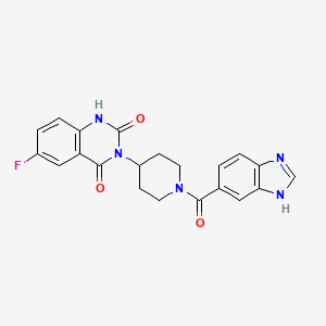 molecular formula C21H18FN5O3 B2403341 3-(1-(1H-苯并[d]咪唑-5-羰基)哌啶-4-基)-6-氟喹唑啉-2,4(1H,3H)-二酮 CAS No. 2034452-47-4