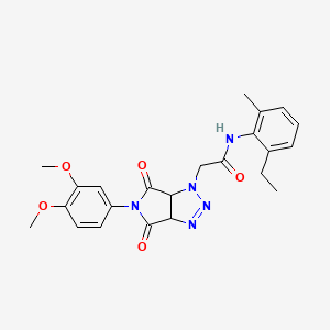 2-(5-(3,4-dimethoxyphenyl)-4,6-dioxo-4,5,6,6a-tetrahydropyrrolo[3,4-d][1,2,3]triazol-1(3aH)-yl)-N-(2-ethyl-6-methylphenyl)acetamide