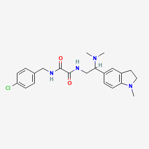 molecular formula C22H27ClN4O2 B2403352 N1-(4-chlorobenzyl)-N2-(2-(dimethylamino)-2-(1-methylindolin-5-yl)ethyl)oxalamide CAS No. 922035-37-8