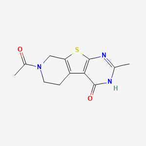molecular formula C12H13N3O2S B2403361 7-acetyl-2-methyl-5,6,7,8-tetrahydropyrido[4',3':4,5]thieno[2,3-d]pyrimidin-4(3H)-one CAS No. 900453-56-7