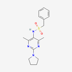 B2403367 N-(4,6-dimethyl-2-(pyrrolidin-1-yl)pyrimidin-5-yl)-1-phenylmethanesulfonamide CAS No. 1797873-75-6