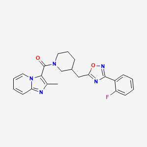 (3-((3-(2-Fluorophenyl)-1,2,4-oxadiazol-5-yl)methyl)piperidin-1-yl)(2-methylimidazo[1,2-a]pyridin-3-yl)methanone