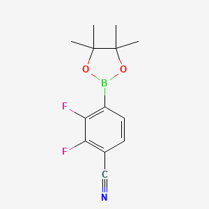 molecular formula C13H14BF2NO2 B2403379 2,3-二氟-4-(四甲基-1,3,2-二氧杂硼环丁烷-2-基)苯甲腈 CAS No. 2345641-33-8