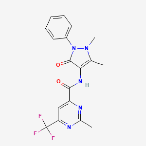 N-(1,5-Dimethyl-3-oxo-2-phenylpyrazol-4-yl)-2-methyl-6-(trifluoromethyl)pyrimidine-4-carboxamide
