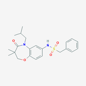 molecular formula C22H28N2O4S B2403384 N-(5-异丁基-3,3-二甲基-4-氧代-2,3,4,5-四氢苯并[b][1,4]恶杂环-7-基)-1-苯甲磺酰胺 CAS No. 922004-32-8