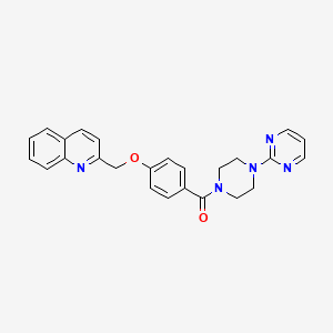 molecular formula C25H23N5O2 B2403390 (4-(Pyrimidin-2-yl)piperazin-1-yl)(4-(quinolin-2-ylmethoxy)phenyl)methanone CAS No. 1203008-60-9