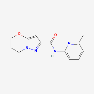 molecular formula C13H14N4O2 B2403391 N-(6-methylpyridin-2-yl)-6,7-dihydro-5H-pyrazolo[5,1-b][1,3]oxazine-2-carboxamide CAS No. 1448035-14-0