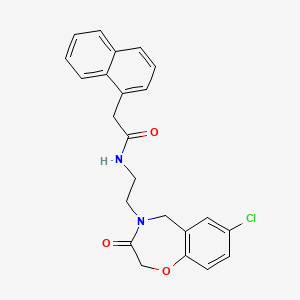 molecular formula C23H21ClN2O3 B2403399 N-(2-(7-chloro-3-oxo-2,3-dihydrobenzo[f][1,4]oxazepin-4(5H)-yl)ethyl)-2-(naphthalen-1-yl)acetamide CAS No. 2034503-58-5