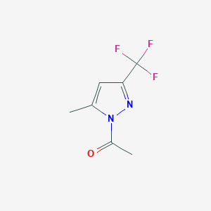 molecular formula C7H7F3N2O B2403407 1-Acetyl-5-methyl-3-(trifluoromethyl)pyrazole CAS No. 959573-03-6